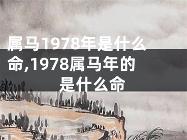 属马1978年是什么命,1978属马年的是什么命