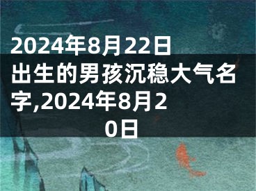 2024年8月22日出生的男孩沉稳大气名字,2024年8月20日