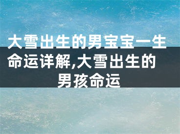 大雪出生的男宝宝一生命运详解,大雪出生的男孩命运