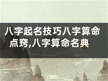 八字起名技巧八字算命点窍,八字算命名典