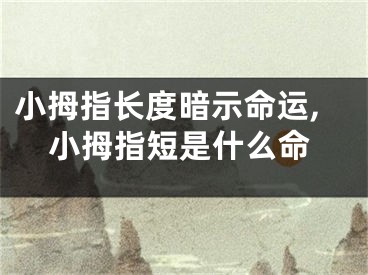 小拇指长度暗示命运,小拇指短是什么命