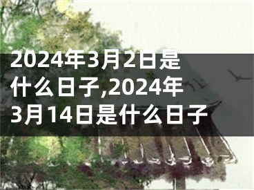 2024年3月2日是什么日子,2024年3月14日是什么日子