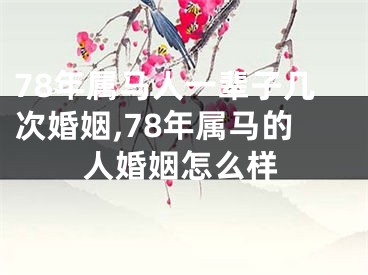 78年属马人一辈子几次婚姻,78年属马的人婚姻怎么样