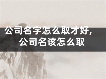 公司名字怎么取才好,公司名该怎么取