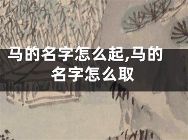 马的名字怎么起,马的名字怎么取