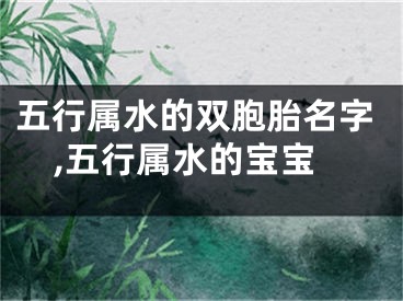 五行属水的双胞胎名字,五行属水的宝宝