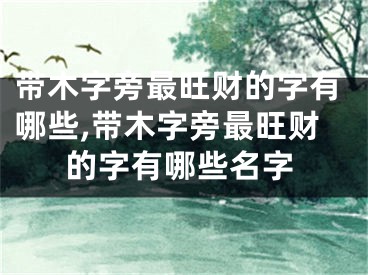 带木字旁最旺财的字有哪些,带木字旁最旺财的字有哪些名字