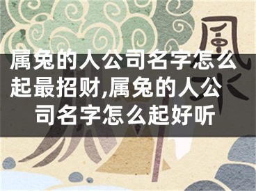 属兔的人公司名字怎么起最招财,属兔的人公司名字怎么起好听
