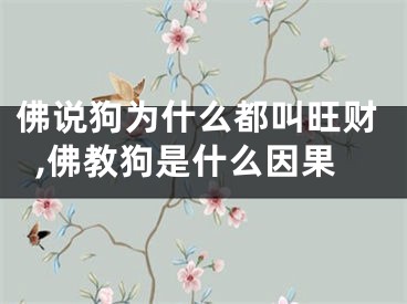 佛说狗为什么都叫旺财,佛教狗是什么因果