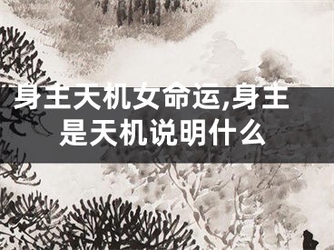 身主天机女命运,身主是天机说明什么