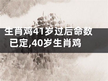 生肖鸡41岁过后命数已定,40岁生肖鸡