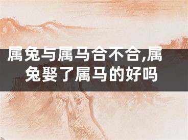 属兔与属马合不合,属兔娶了属马的好吗