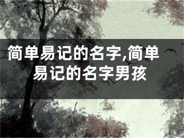 简单易记的名字,简单易记的名字男孩