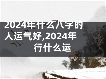 2024年什么八字的人运气好,2024年行什么运