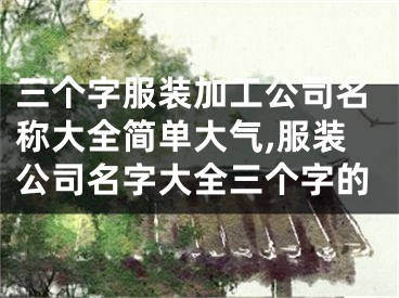 三个字服装加工公司名称大全简单大气,服装公司名字大全三个字的