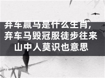 弃车赢马是什么生肖,弃车马毁冠服徒步往来山中人莫识也意思