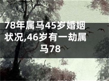 78年属马45岁婚姻状况,46岁有一劫属马78
