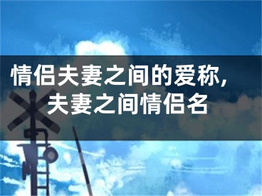 情侣夫妻之间的爱称,夫妻之间情侣名