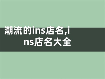 潮流的ins店名,ins店名大全