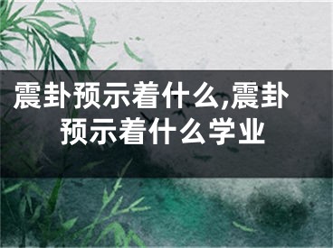 震卦预示着什么,震卦预示着什么学业