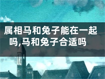 属相马和兔子能在一起吗,马和兔子合适吗