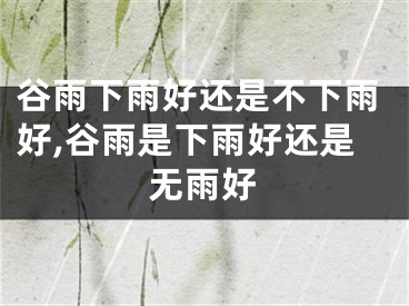 谷雨下雨好还是不下雨好,谷雨是下雨好还是无雨好