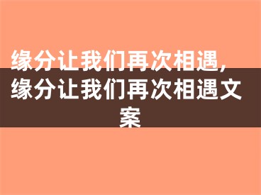 缘分让我们再次相遇,缘分让我们再次相遇文案
