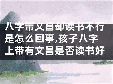 八字带文昌却读书不行是怎么回事,孩子八字上带有文昌是否读书好