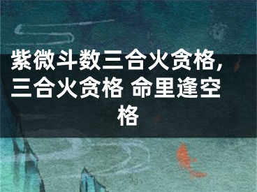 紫微斗数三合火贪格,三合火贪格 命里逢空格