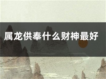 属龙供奉什么财神最好