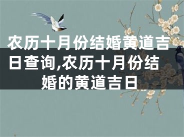 农历十月份结婚黄道吉日查询,农历十月份结婚的黄道吉日