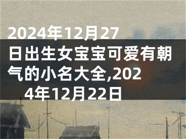 2024年12月27日出生女宝宝可爱有朝气的小名大全,2024年12月22日