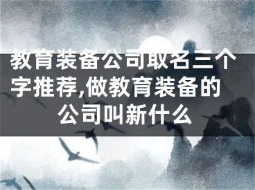教育装备公司取名三个字推荐,做教育装备的公司叫新什么