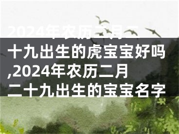 2024年农历二月二十九出生的虎宝宝好吗,2024年农历二月二十九出生的宝宝名字