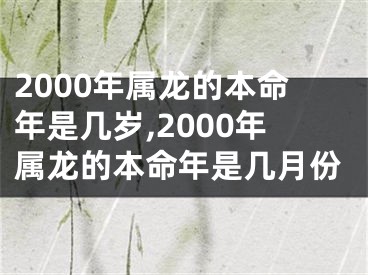 2000年属龙的本命年是几岁,2000年属龙的本命年是几月份