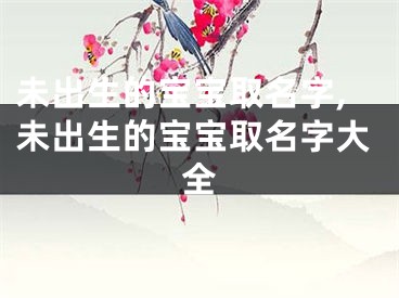 未出生的宝宝取名字,未出生的宝宝取名字大全