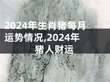 2024年生肖猪每月运势情况,2024年猪人财运