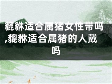 貔貅适合属猪女性带吗,貔貅适合属猪的人戴吗