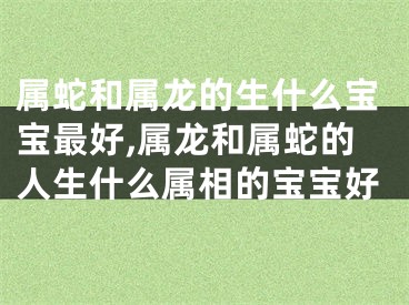 属蛇和属龙的生什么宝宝最好,属龙和属蛇的人生什么属相的宝宝好