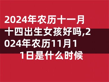 2024年农历十一月十四出生女孩好吗,2024年农历11月11日是什么时候