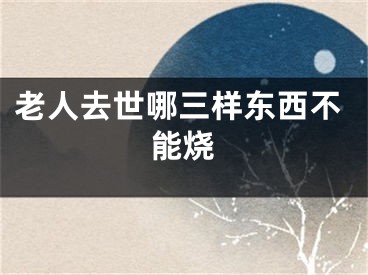 老人去世哪三样东西不能烧