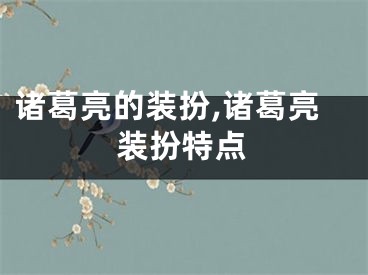 诸葛亮的装扮,诸葛亮装扮特点