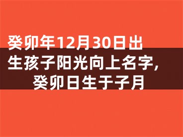 癸卯年12月30日出生孩子阳光向上名字,癸卯日生于子月