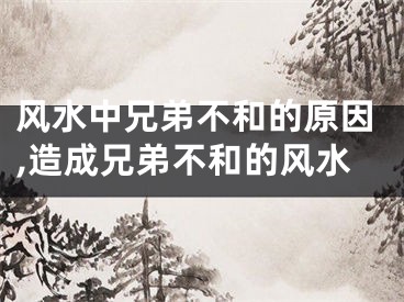 风水中兄弟不和的原因,造成兄弟不和的风水