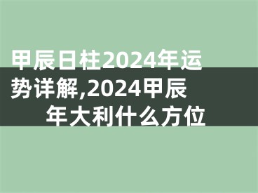 甲辰日柱2024年运势详解,2024甲辰年大利什么方位