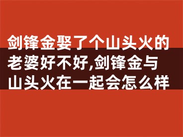 剑锋金娶了个山头火的老婆好不好,剑锋金与山头火在一起会怎么样
