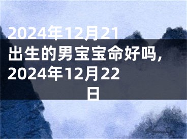 2024年12月21出生的男宝宝命好吗,2024年12月22日