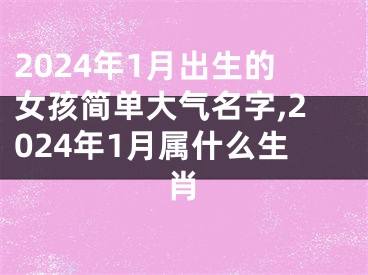 2024年1月出生的女孩简单大气名字,2024年1月属什么生肖