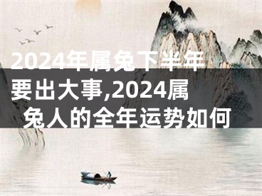 2024年属兔下半年要出大事,2024属兔人的全年运势如何
