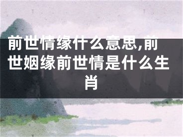 前世情缘什么意思,前世姻缘前世情是什么生肖